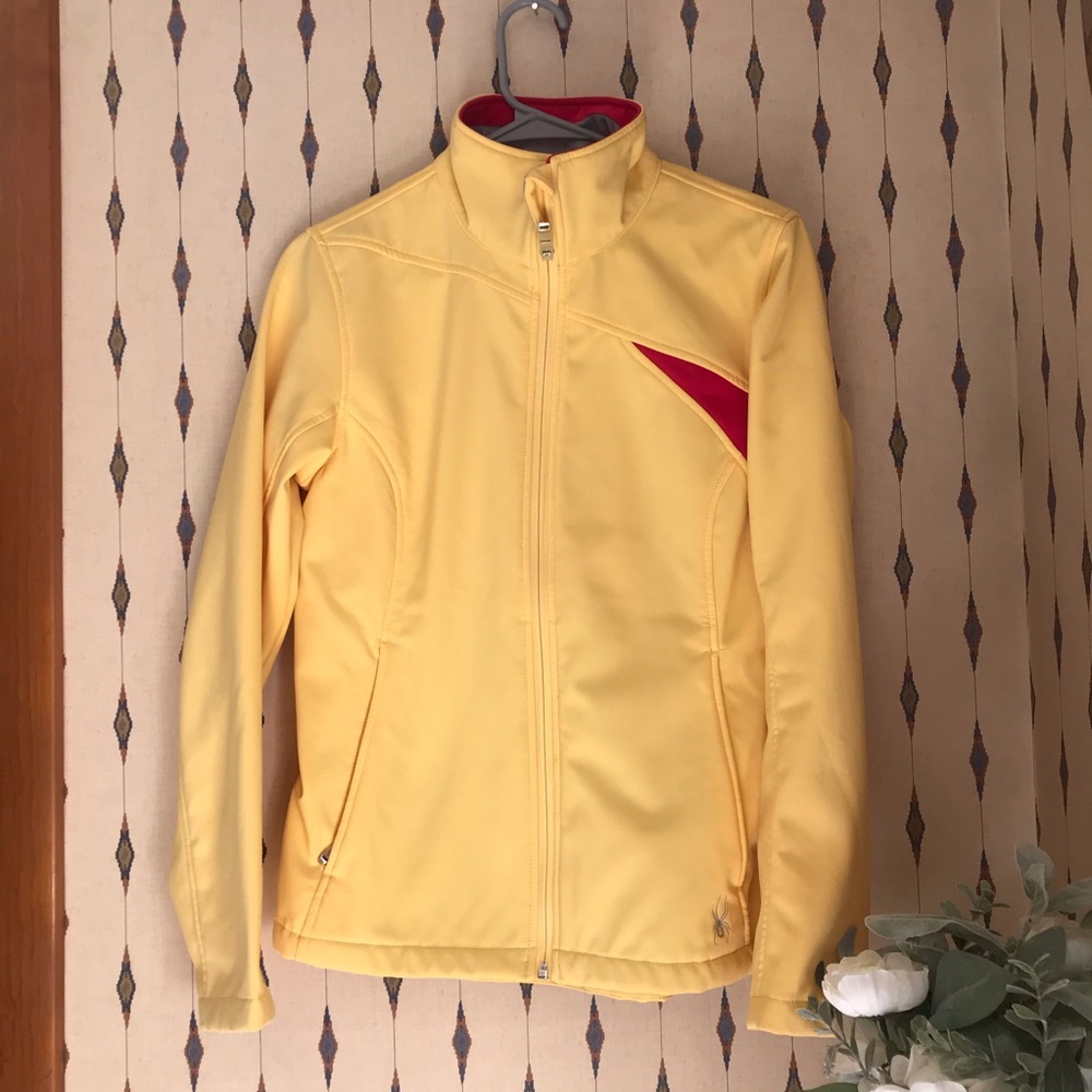 Spyder Yellow Lightweight ZIP Up jacket, medium